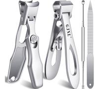 Nail Clippers for Thick Nails for Seniors - Popular No Splash German Nail Clippers for Men & 17mm Wide Open Straight Toenail Clippers, Sharp Heavy Duty Fingernail Clipper Cutter with Catcher