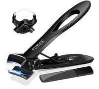 Nail Clippers for Thick Nails - Large Toenail Clippers for Men Thick Toenails with 15mm Wide Jaw Opening, Heavy Duty Sharp Toe Nail Clippers for Seniors, Long Handle, Stainless Steel, Black