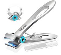 Nail Clippers for Thick Nails - Large Toenail Clippers for Men Thick Toenails with 15mm Wide Jaw Opening, Heavy Duty Sharp Toe Nail Clippers for Seniors, Long Handle, Stainless Steel, Silver