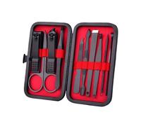 Nail Clippers Kit 10 Pcs Set Stainless Steel Nail Clipper Set Home Nail Clipper Portable Nail Clipper Set Dead Skin Trimming Tool Set Black Manicure Set