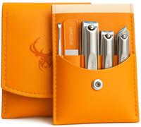 Nail Clippers Set - 5-in-1 Stainless Steel Manicure Set and Nail Care Kit with Fingernail & Toenail Clippers, Portable Manicure Kit for Women, Travel Grooming Kit with Storage Bag for Men & Women