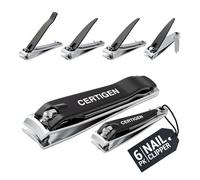 Nail Clippers Set 6 -Pack - Includes Toenail Clippers, Fingernail Clipper, and Finger Nail Clippers for Men and Women Adult, Toe Nail and Fingernail Clipper Kit
