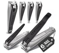 Nail Clippers Set 6 -Pack - Includes Toenail Clippers, Fingernail Clipper, and Finger Nail Clippers for Men and Women Adult, Toe Nail and Fingernail Clipper Kit