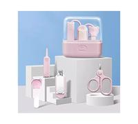 Nail Clippers Set Baby Nail Kit, 4-in-1 Care Set with Transparent Cute Case, Clipper, Scissor, File & Tweezer, for Newborn, Infant, Toddler, Kids Nail Kit(Pink)