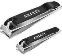 Nail Clippers Set - Sharp Stainless-Steel Fingernail & Toenail Cutters for Thick Nails, Heavy-Duty Large & Small Black Clippers for Men & Women, 2-Piece Grooming Set