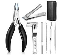 Nail Clippers Toenail Clipper for Thick Nails, 7 Pcs Large Nail Cutter Set for Seniors Heavy Duty Sharp Ingrown Toe Nail Scissors for Men Women Elderly with Nail File