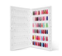 Nail Color Display Book Nail Swatch, C10 Detachable Nail Sample Display Book Nail Gel Color Card Book with Transparent Replacement Nails, No Need Pasting, No Need Glue (C10)