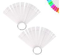 Nail Colour Display - 100pcs Clear Nail Swatch Sticks - Salon Nails Display Tips,Nail Samples Sticks with Metal Ring