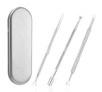 Nail Cuticle Pusher 3PCS, Stainless Steel Dual Head Cuticle Remover Tool for Manicures and Pedicures (Silver)