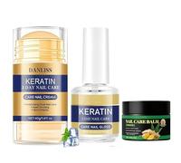 Nail & Cuticle Rescue Kit - Conditioner Cream, Repair Oil & Cuticle Balm - Keratin, Ginger - Softens, Hydrates Skin, Nail Strengthener Growth oil, Impove Cracked Nails & Rigid Cuticles(3PCS)