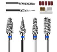 Nail Cutter Bits Set, 6 Pcs Nail Cutter Tips Grinding Heads Carbide Machine Accessories, 3/32inch (2.35mm) Professional Cuticle Cutter Bit for Manicure Remove Acrylic or Hard Gel Polygel