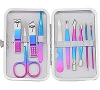 Nail Cutter Kit 15/12/10/7pcs Color Titanium Clippers Set Peeling Pliers Kits Professional Pedicure Manicure Tools Portable(10pcs)