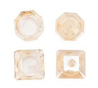 Nail Dappen Dish Glass High Transparency Unique Shape Covered Design Multifunctional Organization Thickened Material Champagne Color 2pcs for Nail Art Enthusiasts