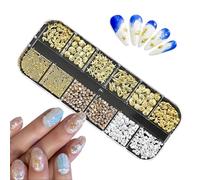 Nail Decor Kit, Shiny Nail Polish Decorations Set, Long-Lasting Rhinestone Accessories, Manicure Arts for Wedding Party Girls Home Holiday Beginner Travel Salon Use, 1.97x5.12 inches