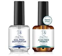 Nail Dehydrator and Primer Set, 2Pcs 15ml Acid Free Natural Nail Prep Dehydrate & Professional Nail Bond Primer, Air Dry Superior Bonding for Gel Polish