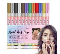 Nail Design Pens,12 Colors Pens Acrylic Paint Nail Markers | Fine Tips, Waterproof Point Graffiti Dotting Drawing Tools for Liner Manicure Design