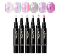Nail Design Pens - 6 Colours Polarising Gel Pen | Quick Drying Nail Design Tools - for Beginners Women Home Party Photo Everyday Dating