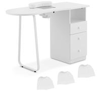 Nail Desk 3 Drawers Extraction - Manicure Tables by Physa White