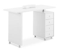 Nail Desk 4 Drawers 6 Wheels Extraction - Manicure Tables by Physa White