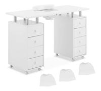 Nail Desk 8 Drawers 8 Wheels Extraction - Manicure Tables by Physa White