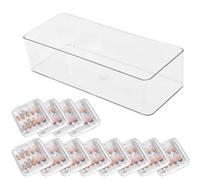 Nail Display Storage Box, Press On Nail Storage, 4.72 x 4.72 Inch Case with Dustproof Lid, Clear False Box, Protective with Portable Style, Container for Dressing Table