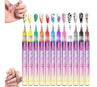 Nail Doodle Pen: Unleash Your Inner Nail Artist, 12 Colors Nail Art Pens Set, Quick Dry Nail Art Markers Doodle Tools, 3D Nail Polish Pens Set for Polishing Dotting Painting Liner DIY(1 set)