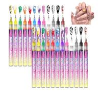 Nail Doodle Pen: Unleash Your Inner Nail Artist, 12 Colors Nail Art Pens Set, Quick Dry Nail Art Markers Doodle Tools, 3D Nail Polish Pens Set for Polishing Dotting Painting Liner DIY(2set)