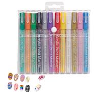 Nail Doodle Pens - 12 Colors Nail Design Paint Pens Markers Set,Beauty Accessories for Women Students Beginners Salon Home Travel Festival Party Bridal Professional