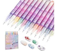 Nail Doodle Pens, Nail Art Pens for Painting Nails, 12 Colors DIY Quick Dry Graffiti Dotting Point Liner Pen for Nails Art Design Manicure Decoration (2 Set)
