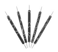 Nail Dotting Pens, 5 Pieces with Two Stainless Steel Tips Per Pen, Dotting Tools for Women's Fingernails, for Hobbyists, Women, Girlfriend, Professionals, Home Salon, Studio and Everyday Use