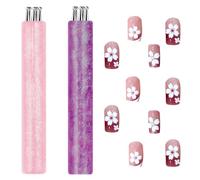 Nail Dotting Tool, 2Pcs Floral Nail Art Dotting Pen Set, Nail Art Tools for Detailed Flower Designs, Easy Application Nail Art Tools, Nail Accessories for Professional & DIY Nail Art Creations