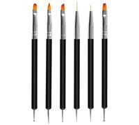 Nail Dotting Tools for Gel Nail Polish Nail Art, 6PCS Double-ended Liner Brushes Design Pen French Nail Brush DIY Manicure Tools Kit