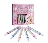 Nail Drawing Pens, High-Pigment Markers, Fine-Tip Set with Precise Design, Smooth Ink with Easy Function, 12-Piece Art Kit, Supplies Use for Hobbyists Women Mother Girlfriend Professionals Be