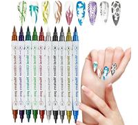Nail Drawing Pens - Set of Ten Versatile Double-Ended Tools for Professional or Amateur Crafts and Beauty Projects | DI Birthday Gift Card Making
