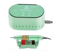 Nail Drill, 35000 RPM Newest Nail Drill Machine Manicure Drill with HD Display Touch Screen Electric Nail Sander for Nail Art Salon Professional Nail Tools,E217green-A