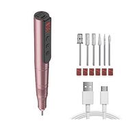Nail Drill, 35000RPM Electric Nail Drill Machine for Acrylic Nail Gel Polish, Professional Nail Lathe Nails Accessories and Tools Professional Nail Tools,Roze-A