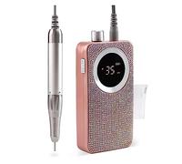 Nail Drill, 35000RPM Electric Nail Drill, Professional Manicure Machine, Nail Sander Set, Nail Drill Bit, Portable Nail Salon Polisher Equipment Professional Nail Tools,Roze-A