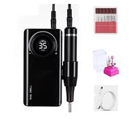 Nail Drill, 35000RPM Nail Drill Machine with LCD Display, Rechargeable Nail Drill for Gel Nail Polish, Manicure Professional Milling Machine Professional Nail Tools,Black07-A