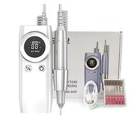 Nail Drill, 45000RPM Electric Nail Drill Machine, Rechargeable Cordless Electric Nail Sander for Acrylic Gel, Manicure Drill for Nail Salon Professional Nail Tools,Bianco-A