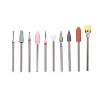 Nail Drill, Acrylic Nail Kit Nail Drill Bits with 10 Nail Grinding Head and 1 Storage Box,Most Nail Polishing Machines 10pcs Steel Nail Grinding Head Kit for Electric File Nail