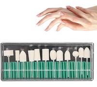 Nail Drill Bit, 12pcs Wool Felt Nail Grinding Polishing Head for Women Grils Nail Salon Manicure Pedicure Drills Portable Nail Drill Bits Set Accessory Grinding Polishing File Grinding Heads Tools Con