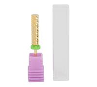 Nail Drill Bit Acrylic Gel Flat Top Tungsten Steel Cuticle Removal Pedicure Manicure Nail Polish Bit Gold Applicable for Nail Care (130#-C)