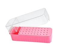 Nail Drill Bit Case - 40-Hole Nail Drill Bit Organizer - Storage Box with Transparent Dustproof Lid for Art Detailing Women Youth Girl Salon Workstation Gel Polish