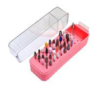 Nail Drill Bit Case 40-Hole Nail Drill Case with Transparent Lid 5.98 X | 1.77 X 2.48 Inches Dustproof Display Box For Polishing Head Gel Removal Home Manicure