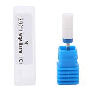 Nail Drill Bit, Ceramic Nail Drill Bit Electric for Manicure Pedicure Cuticle Gel Nail Polishing, Nail Art Tools Accessories for Acrylic Gel Nails for Salon Home Use (Round Flat Head M)