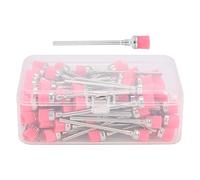 Nail Drill Bit Cleaning Brush, Nail Dust Brush for Manicure Tools, High - Density Stainless Steel Bristles with Transparent Storage Box, 100pcs Set for Professional Nail (Pink)