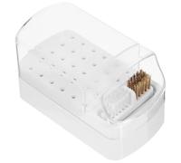 Nail Drill Bit Holder 30pcs Plastic Storage Box White