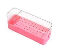 Nail Drill Bit Holder - 40-Hole Nail Drill Bit Organizer | Storage Box with Transparent Dustproof Lid for Art Detailing Women Youth Girl Salon Workstation Gel Polish
