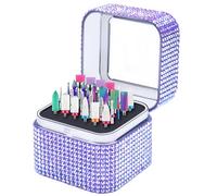 Nail Drill Bit Holder, Dustproof Rhinestones Drill Bit Organizer Case 30 Holes Efile Nail Tech Bits Storage Container Box Manicure Tools E file Accessories Collector for Salon, Travel, Home(Only Box)