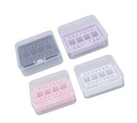 Nail Drill Bit Holder Stand - Organize & Display Your Nail Drill Bits with 4pcs Portable Storage Box in Durable Plastic for Home & Salon Use